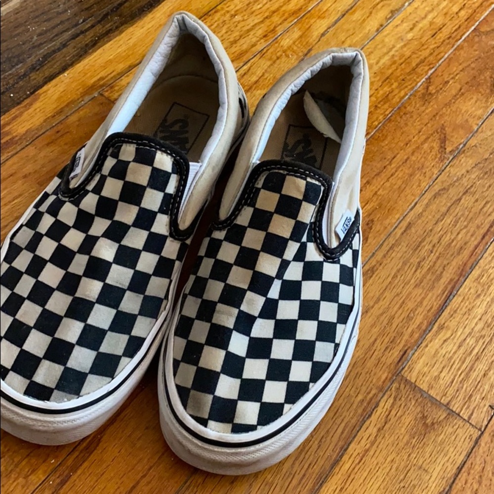 Vans checkerboard slip ons